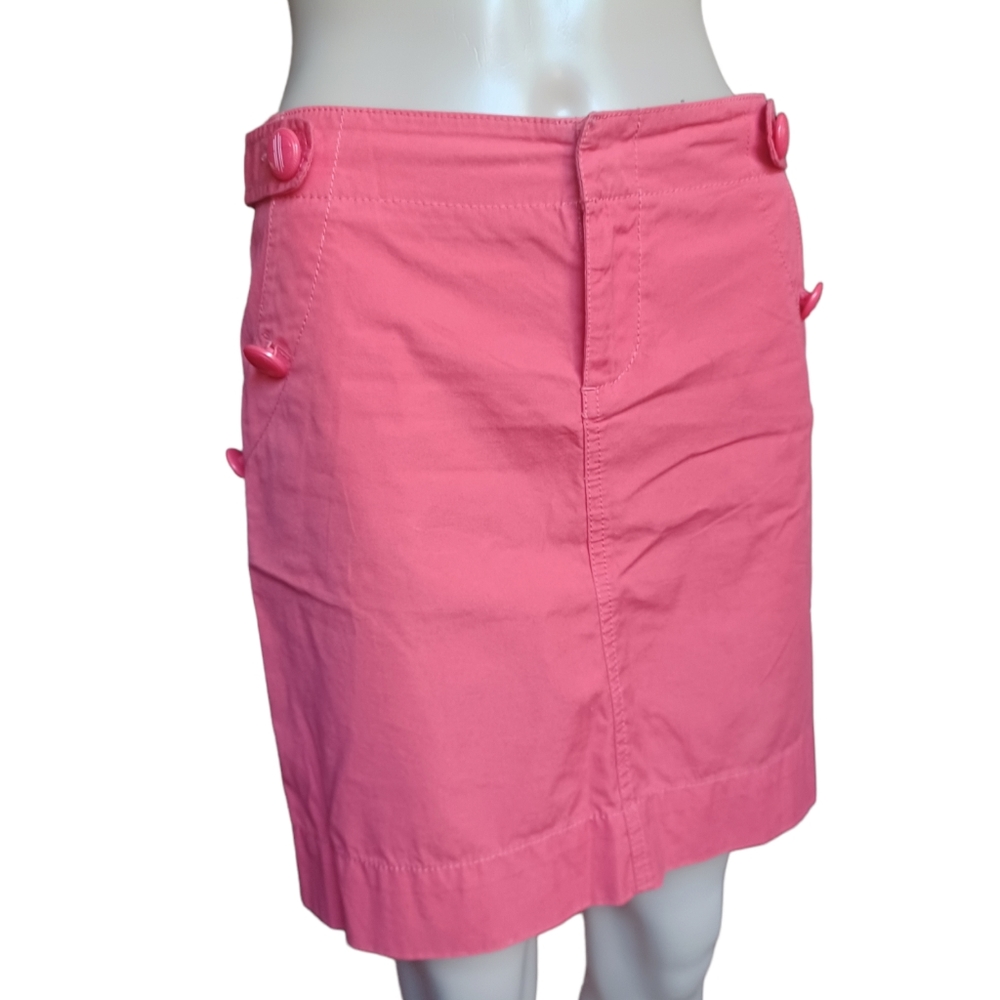 Lilly Pulitzer Womens Coral Pink Knee Length Aline Skirt With Palm Logo Size 0